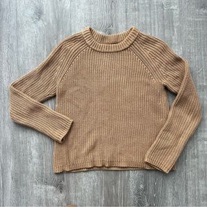 Quince Women's 100% Cotton Camel Fisherman Sweater